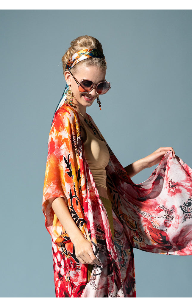 Fiery Rose Kimono