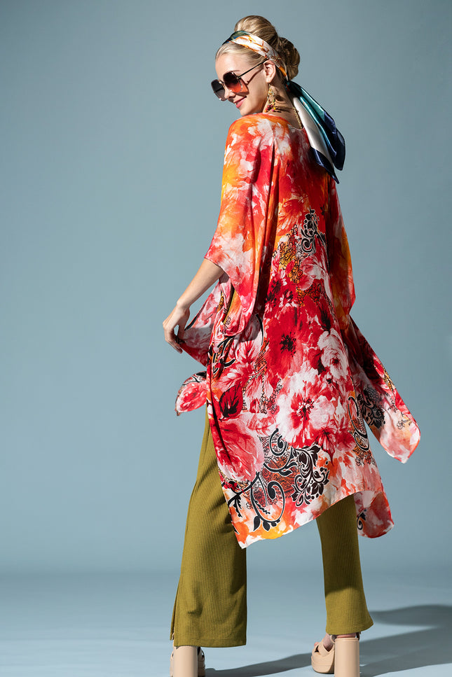 Fiery Rose Kimono