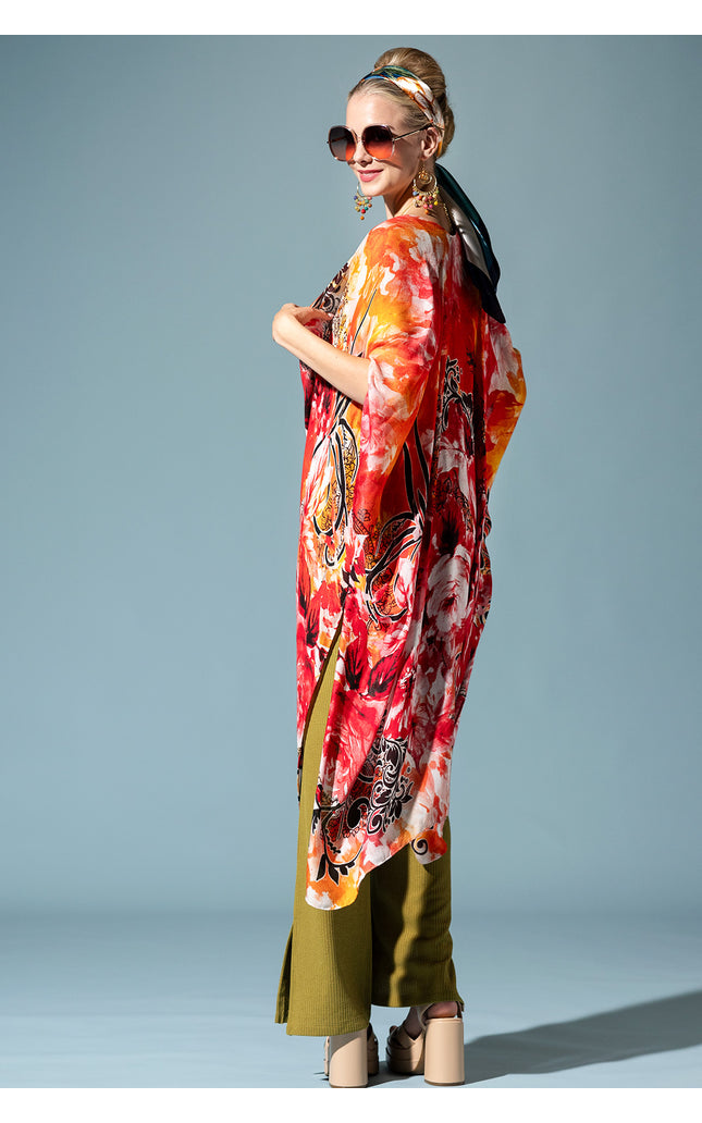 Fiery Rose Kimono