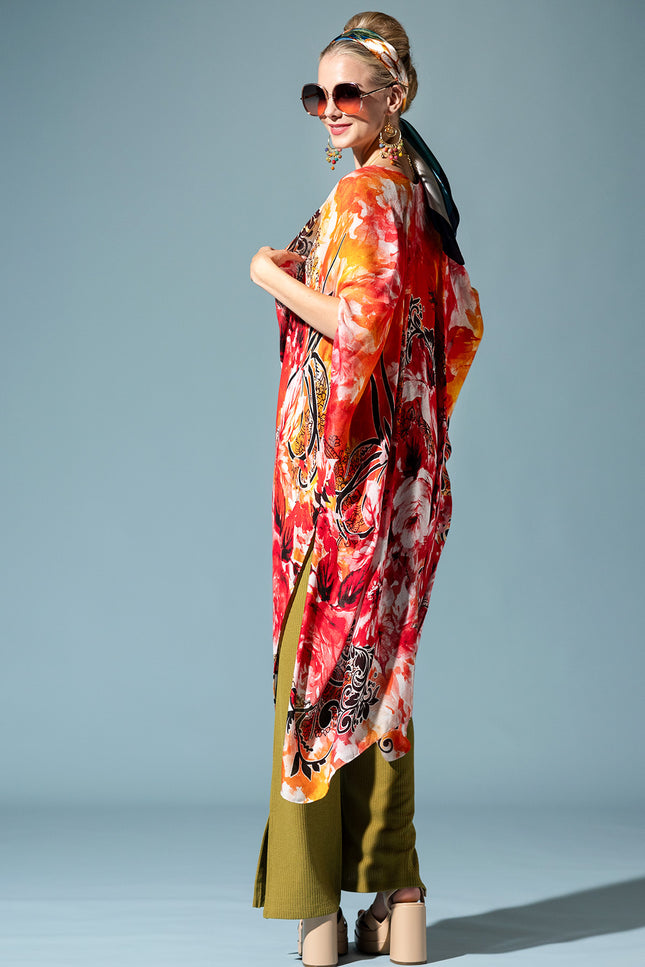 Fiery Rose Kimono