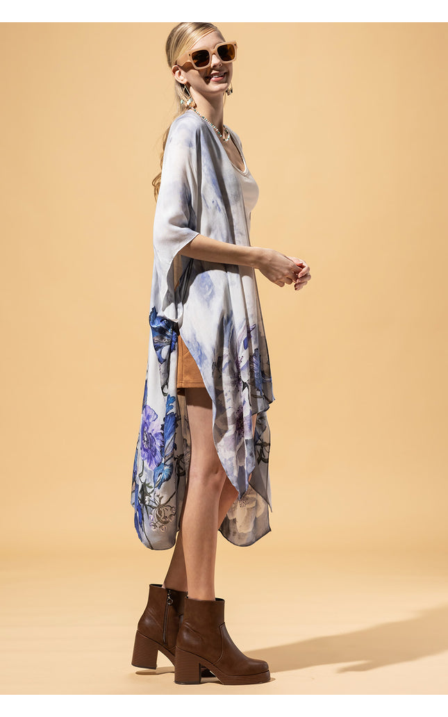 Whispering Bloom Ombre Kimono