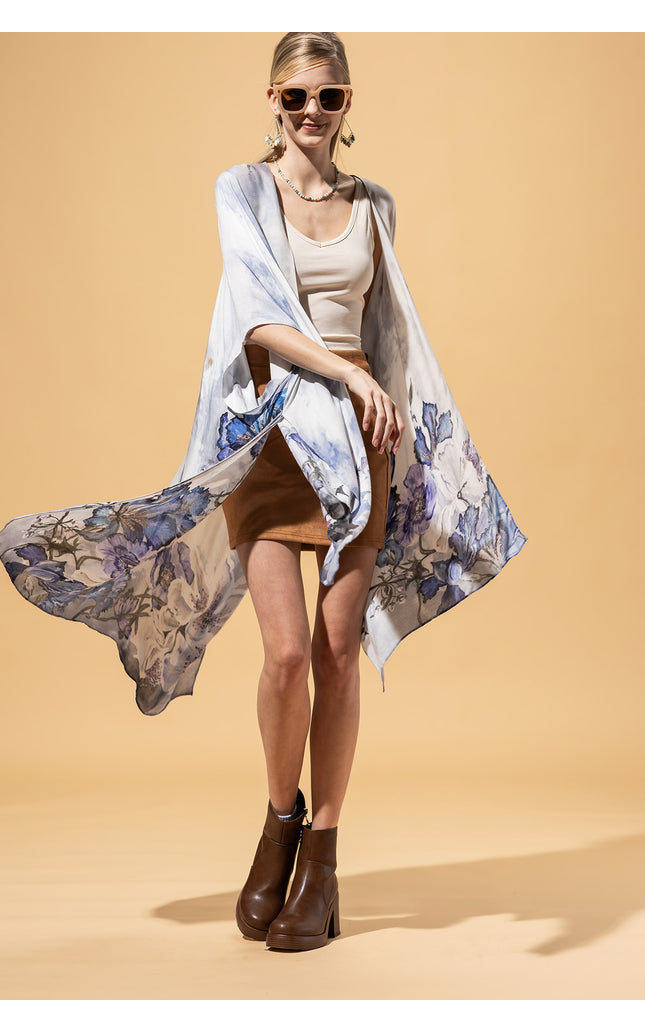 Whispering Bloom Ombre Kimono