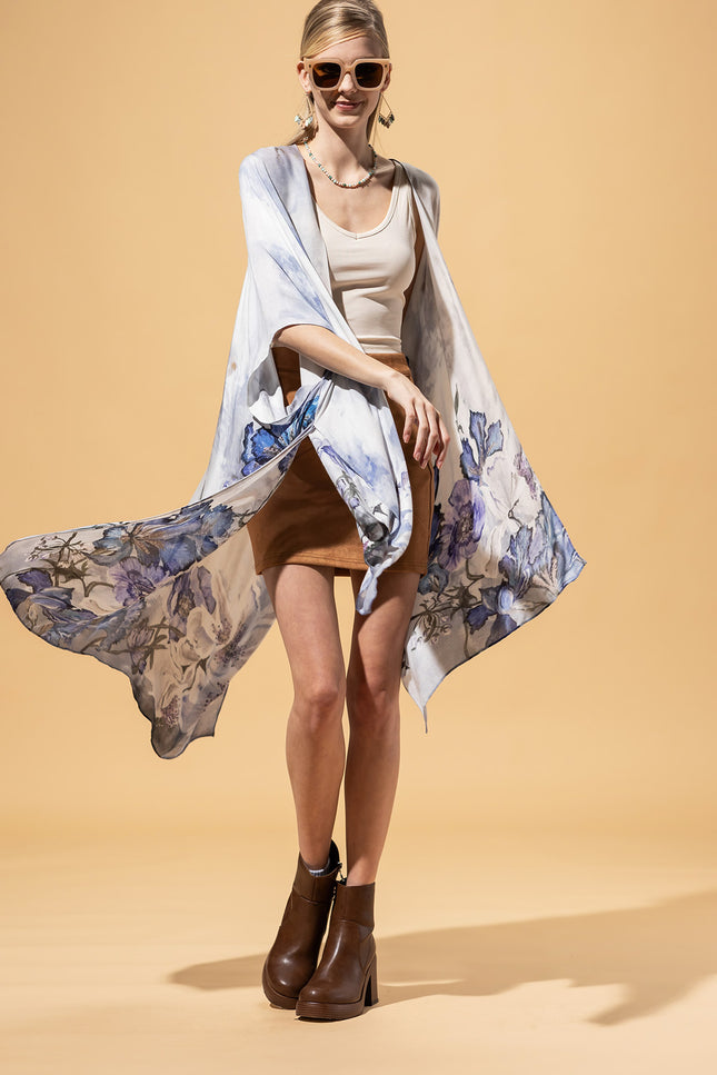 Whispering Bloom Ombre Kimono