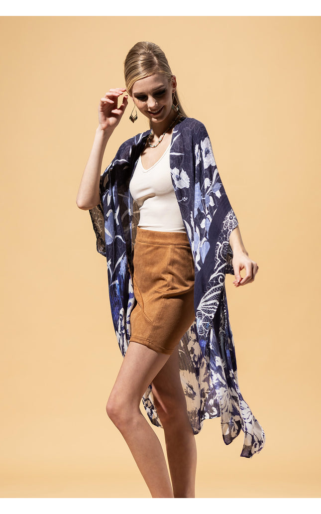 Indigo Floral Kimono
