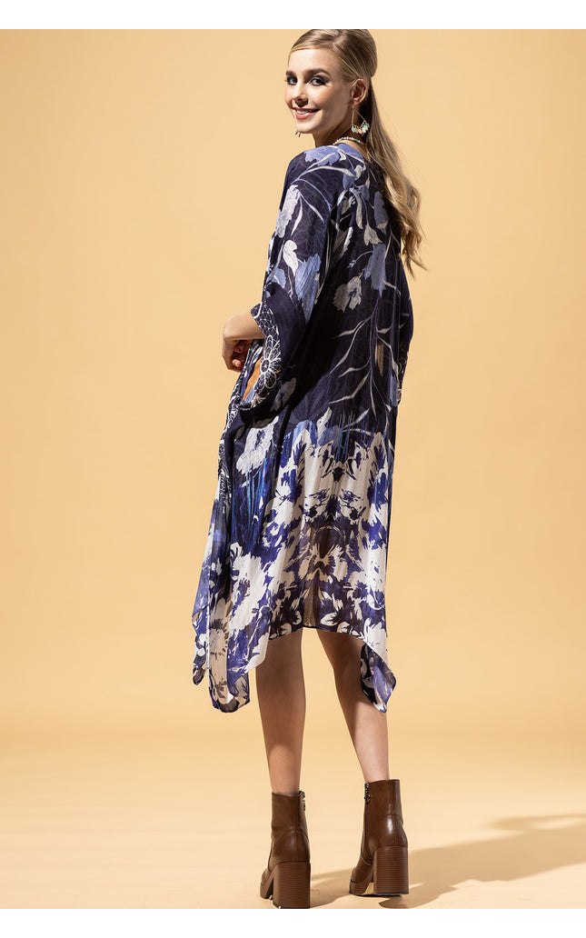 Indigo Floral Kimono