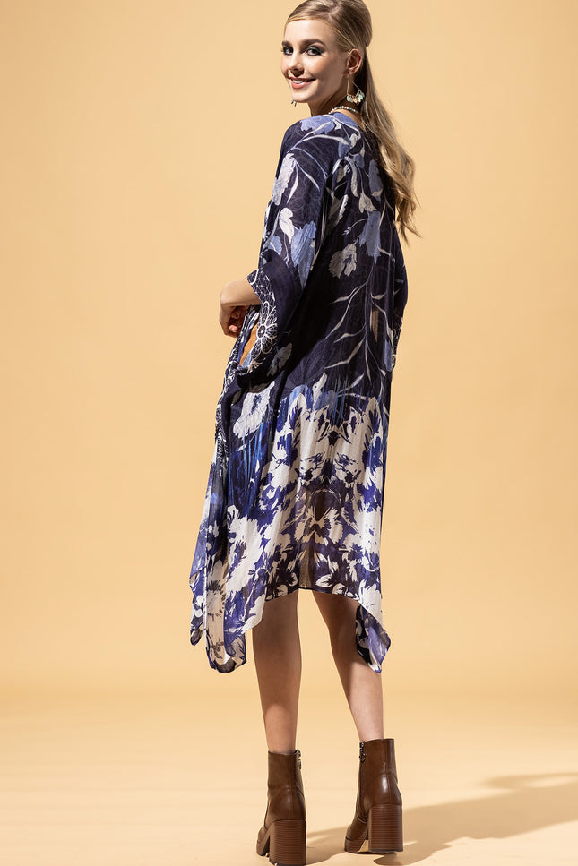 Indigo Floral Kimono