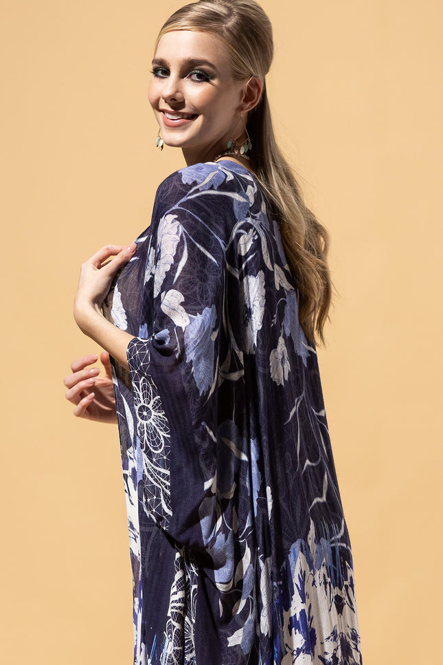 Indigo Floral Kimono
