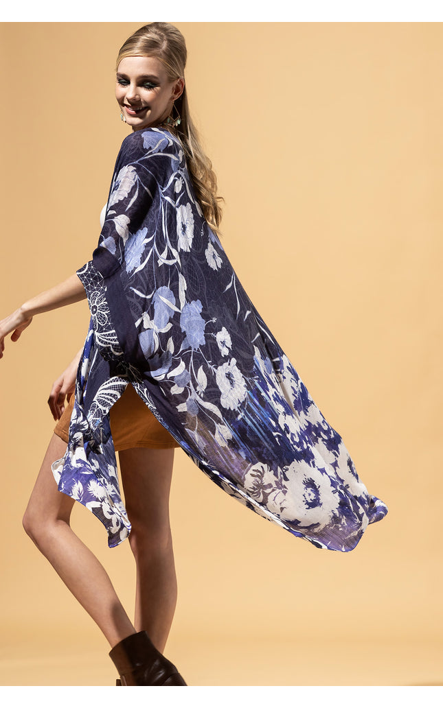 Indigo Floral Kimono