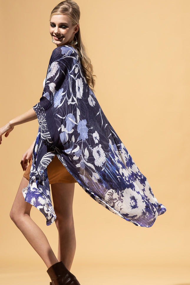 Indigo Floral Kimono
