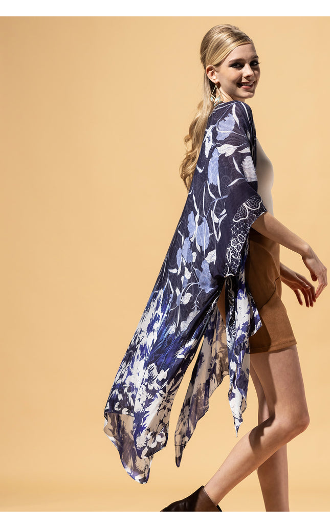 Indigo Floral Kimono
