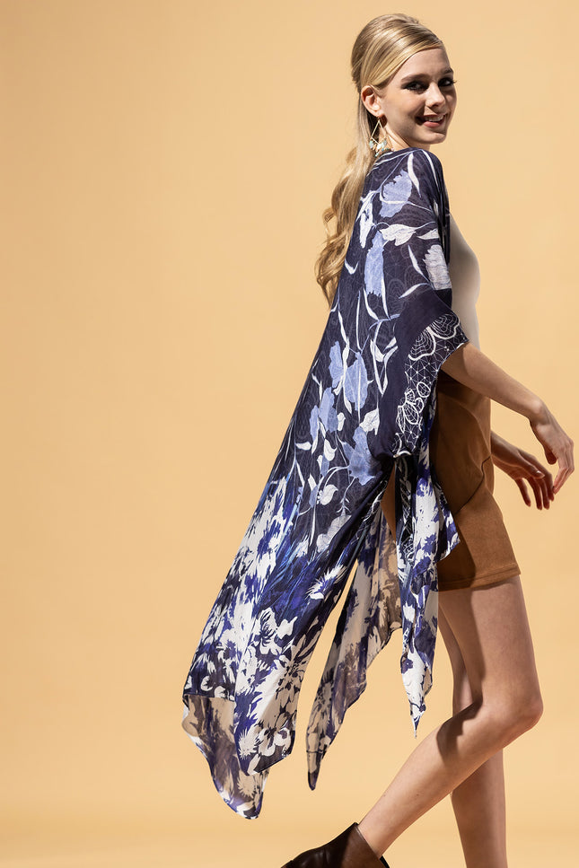 Indigo Floral Kimono