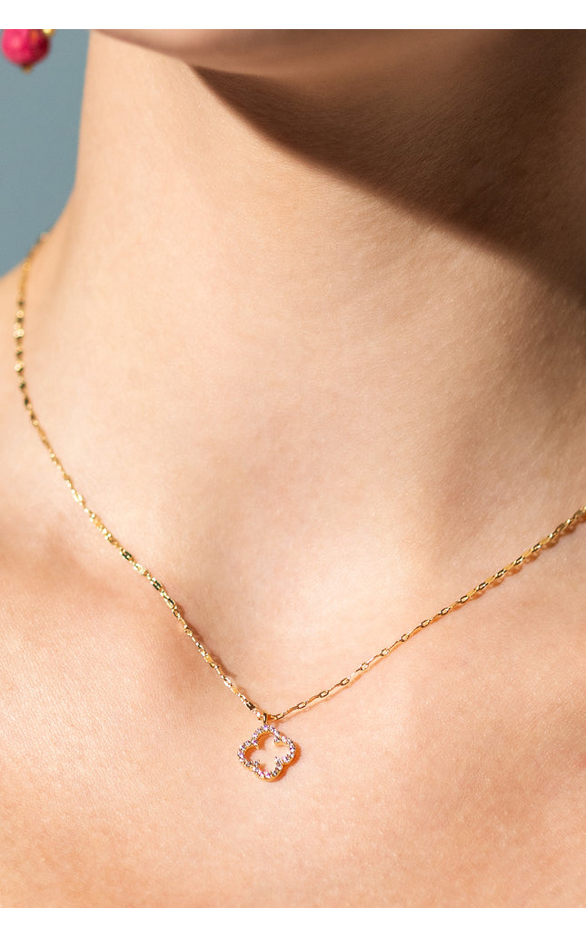 18K Gold Plated Clover Pendant Necklace