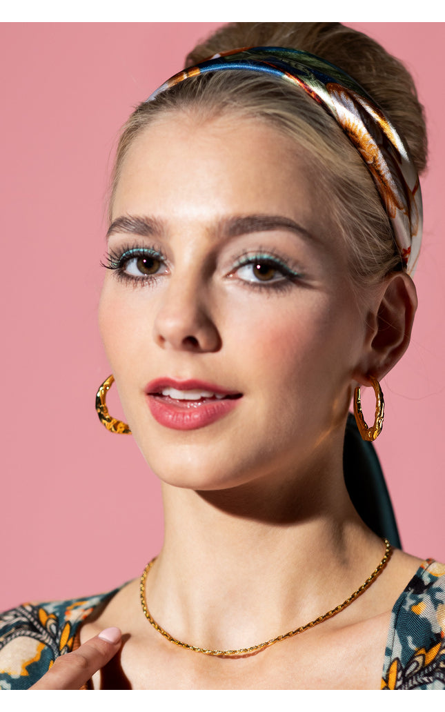 18K Gold Plated Organic Texture Hoop Earrings