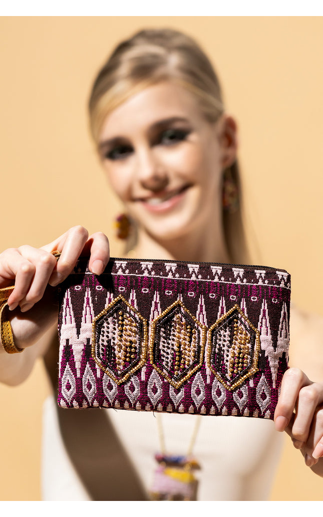 Chevron Charisma Beaded Clutch