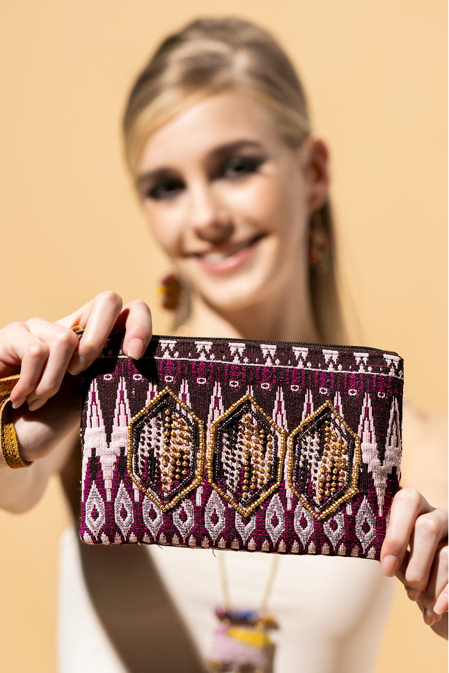 Chevron Charisma Beaded Clutch
