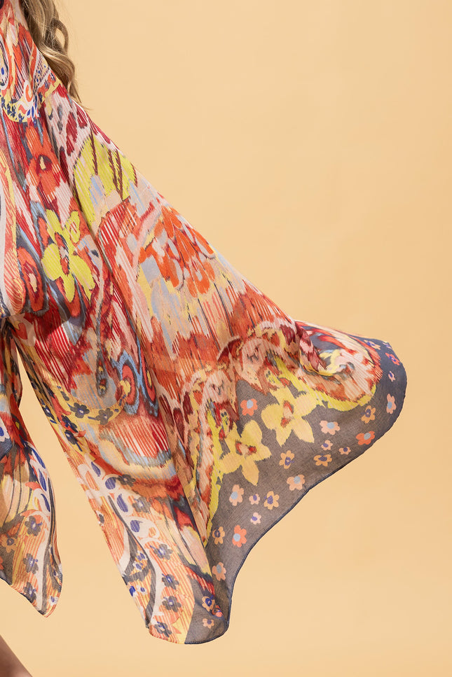 Vibrant Ethereal Butterfly Kimono