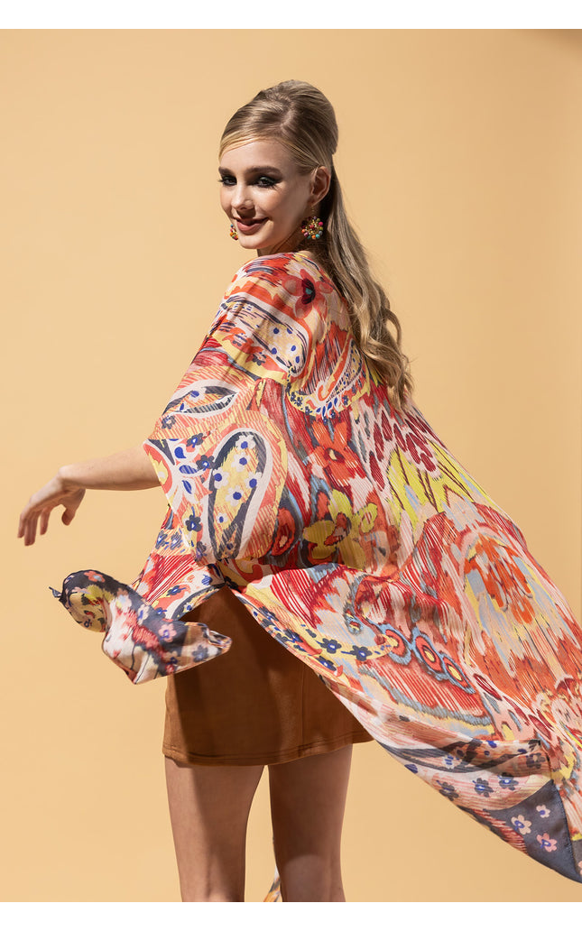 Vibrant Ethereal Butterfly Kimono