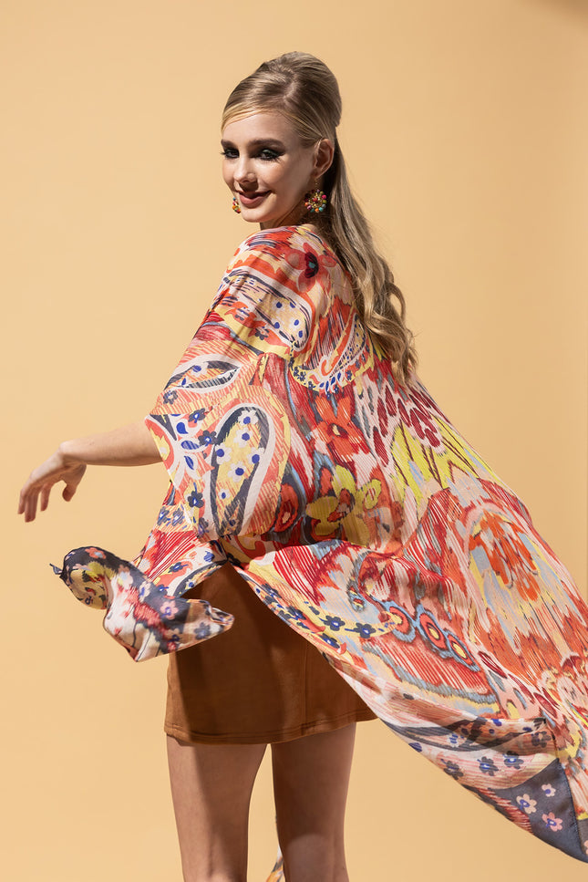Vibrant Ethereal Butterfly Kimono