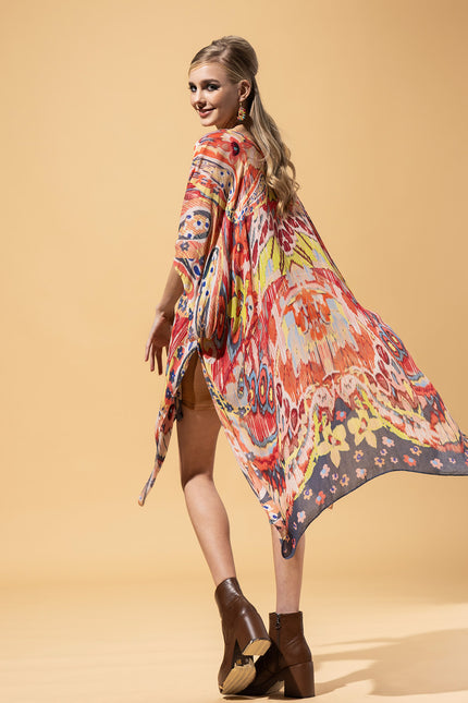 Vibrant Ethereal Butterfly Kimono