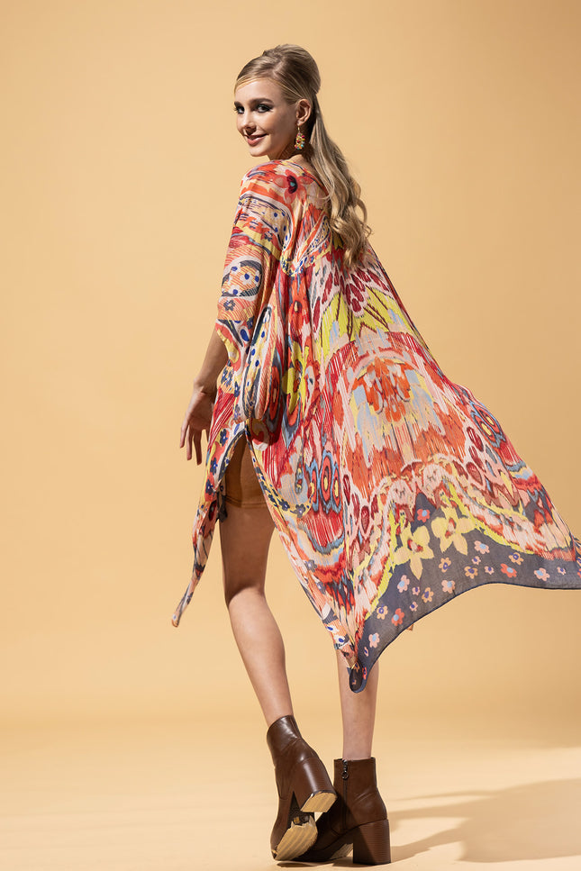 Vibrant Ethereal Butterfly Kimono