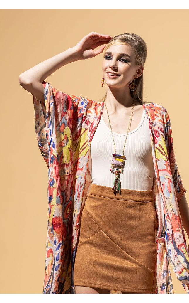 Vibrant Ethereal Butterfly Kimono