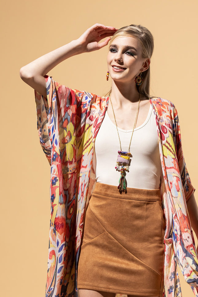 Vibrant Ethereal Butterfly Kimono