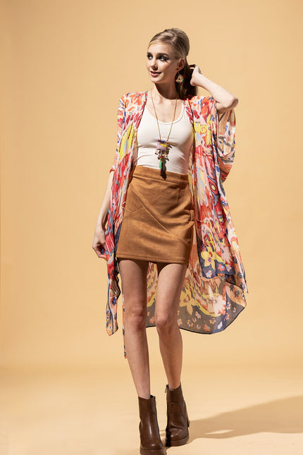 Vibrant Ethereal Butterfly Kimono