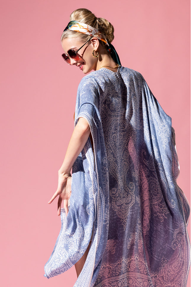 Serene Blue Paisley Kimono