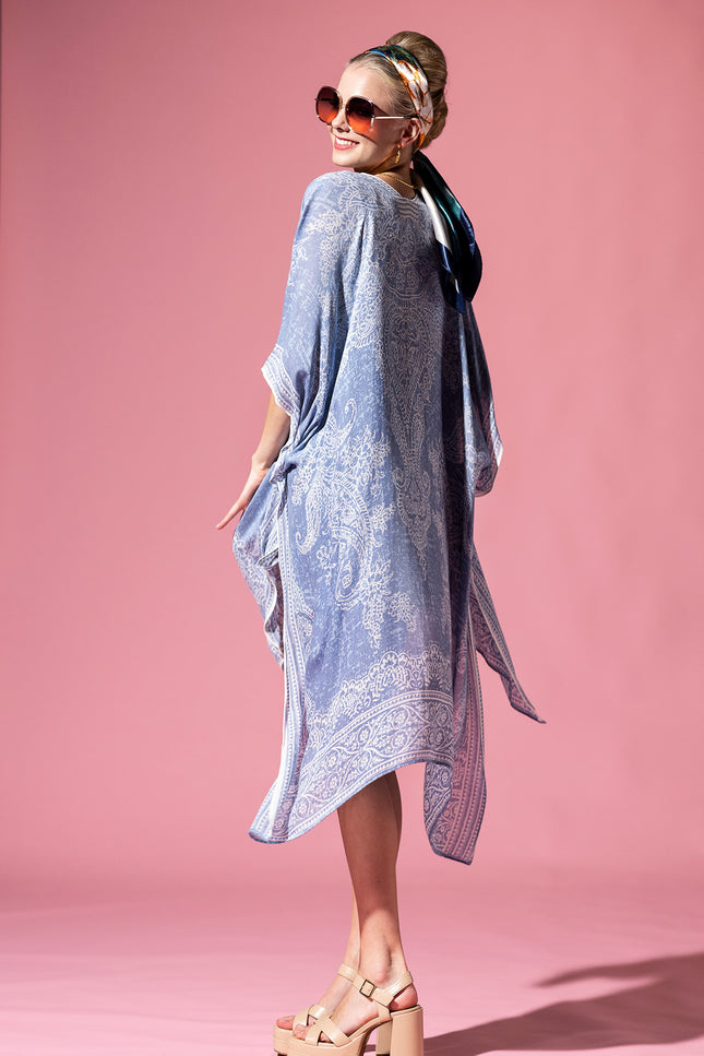 Serene Blue Paisley Kimono