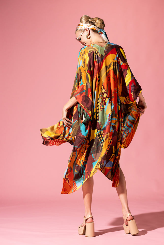 Tropical Geo Lurex Kimono