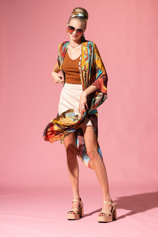 Tropical Geo Lurex Kimono