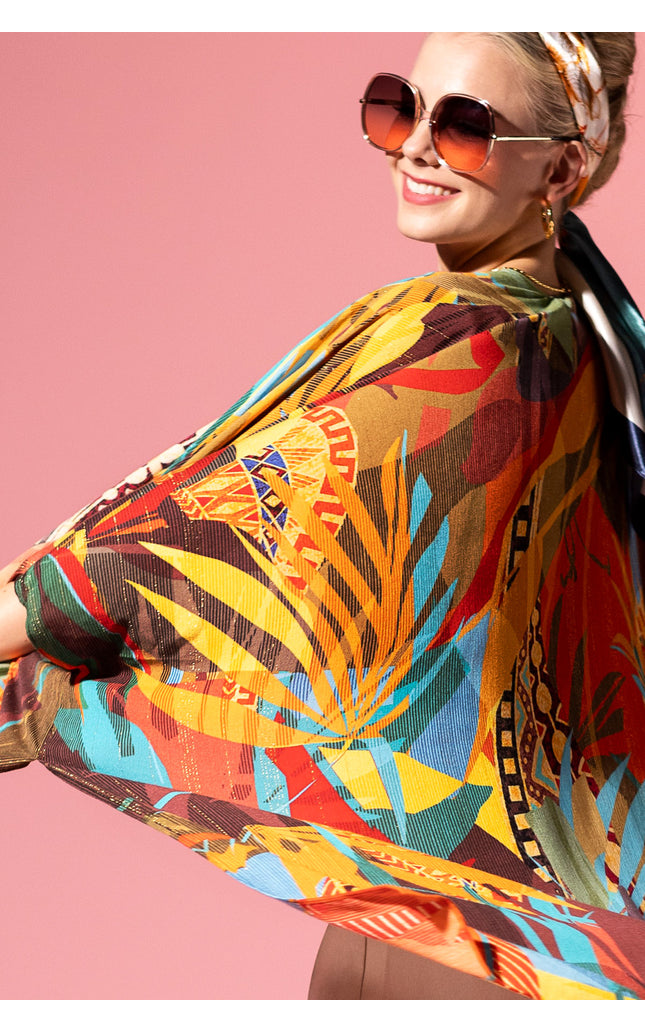 Tropical Geo Lurex Kimono