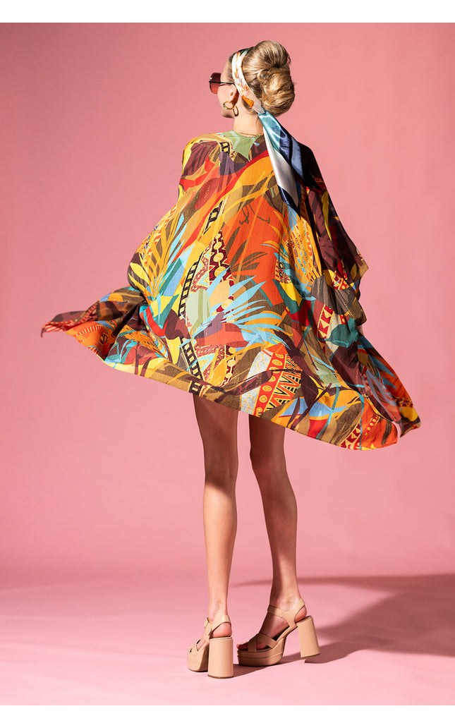 Tropical Geo Lurex Kimono