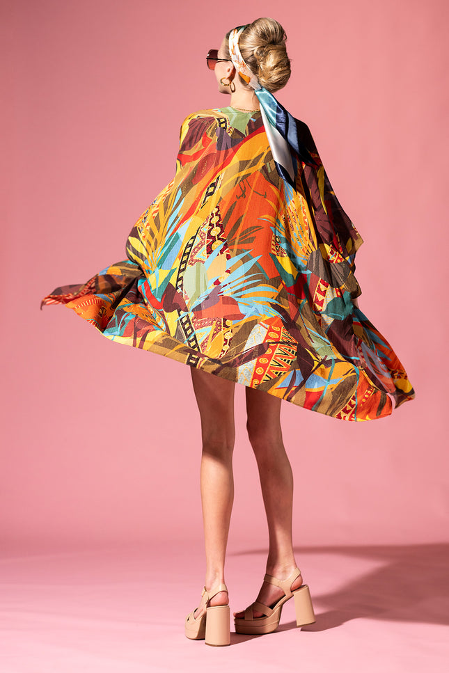 Tropical Geo Lurex Kimono
