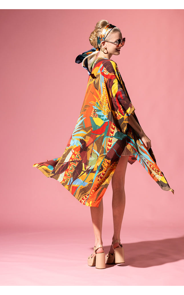 Tropical Geo Lurex Kimono