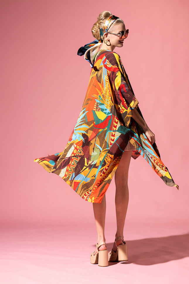 Tropical Geo Lurex Kimono