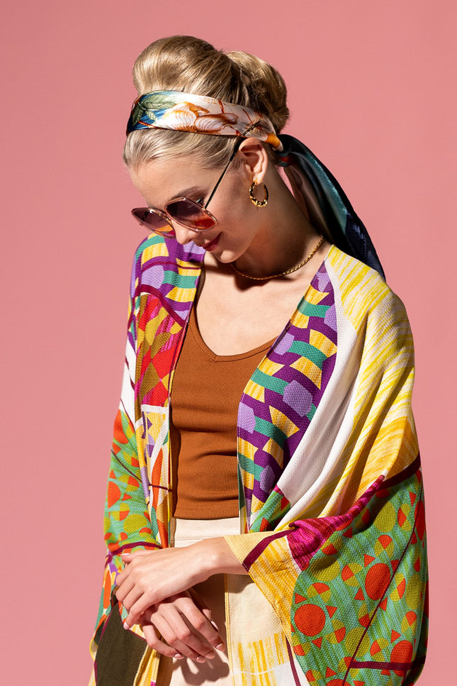 Geo Angel Jacquard  Kimono