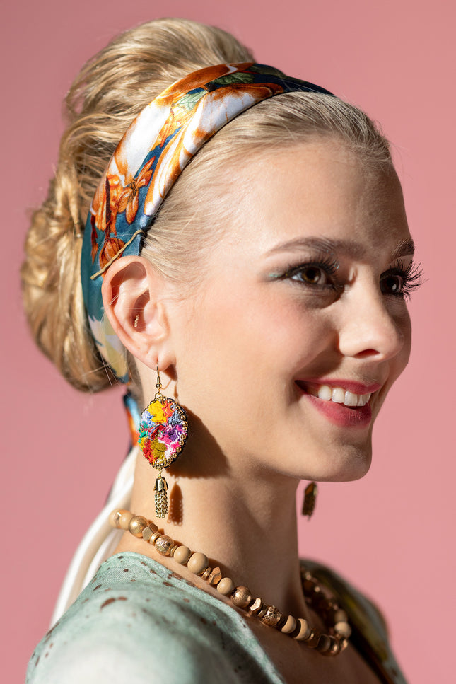 Bohemian Patchwork Tassel Earrings