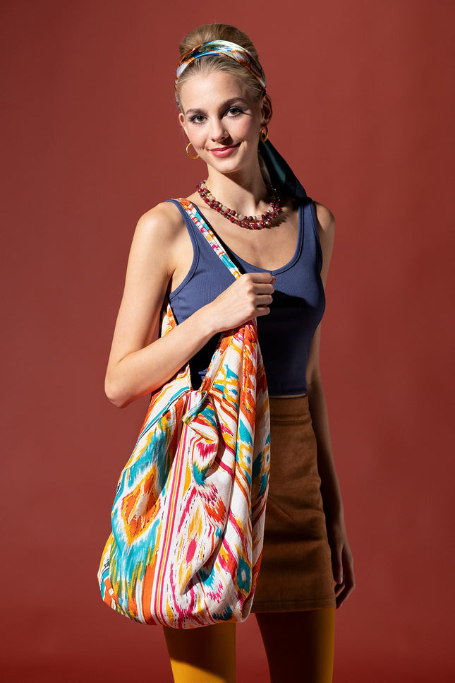 Vibrant Stripe Hobo Bag