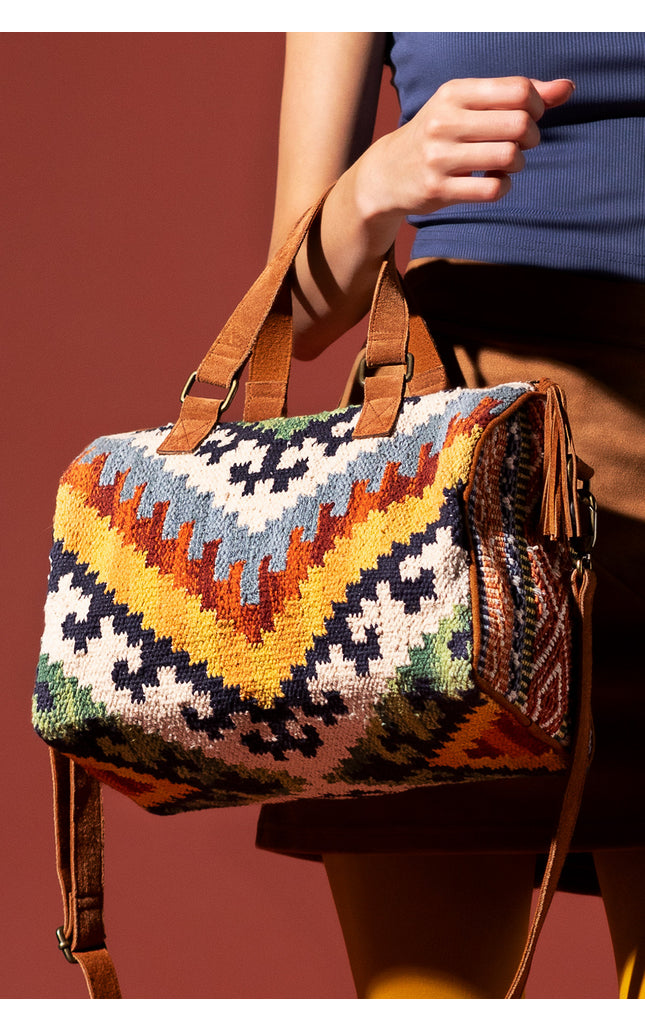 Sunset Weave Boston Bag