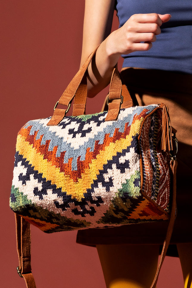 Sunset Weave Boston Bag
