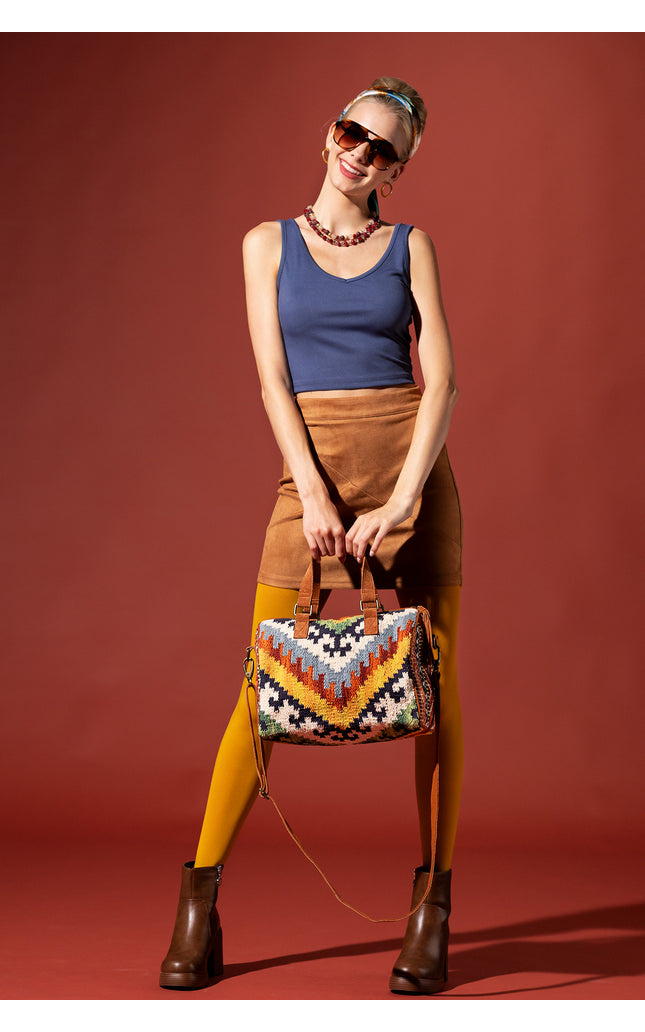 Sunset Weave Boston Bag