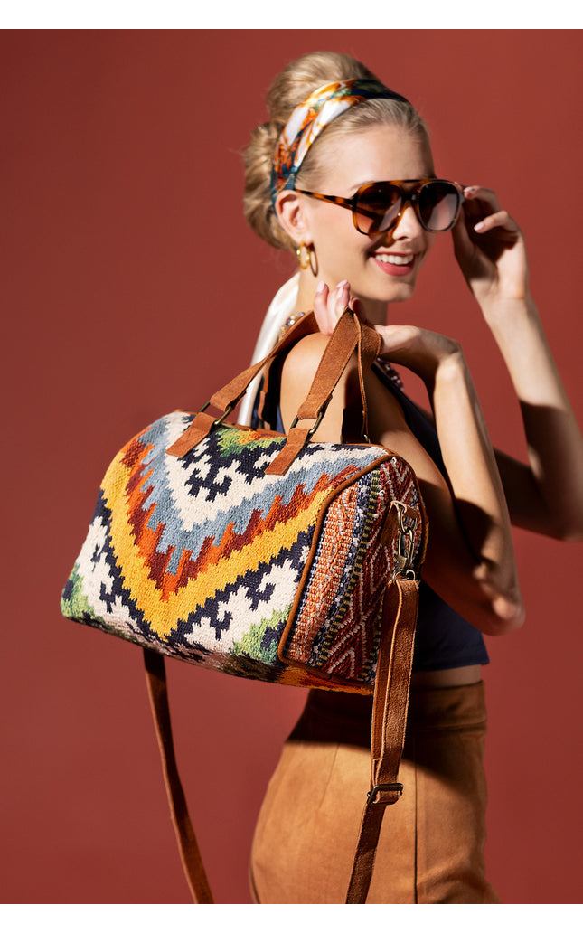 Sunset Weave Boston Bag