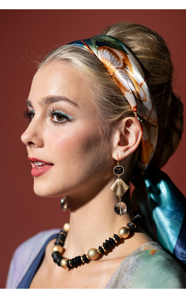 Black and Gold Geometric Earrings