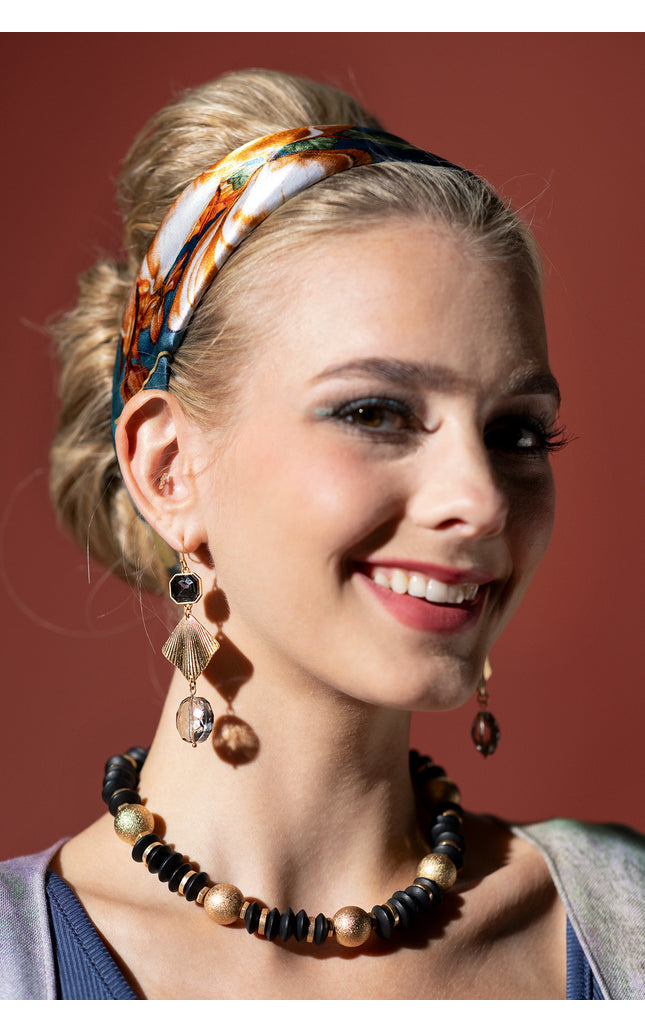 Black and Gold Geometric Earrings