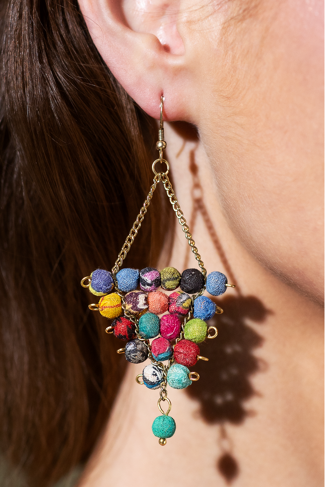 Upcyled Celeste Cascade Earrings