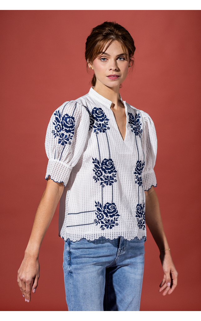 Savannah Sunshine Embroidered Top