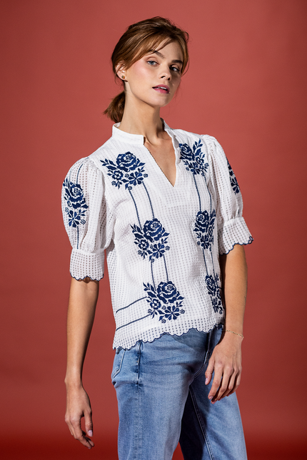 Savannah Sunshine Embroidered Top