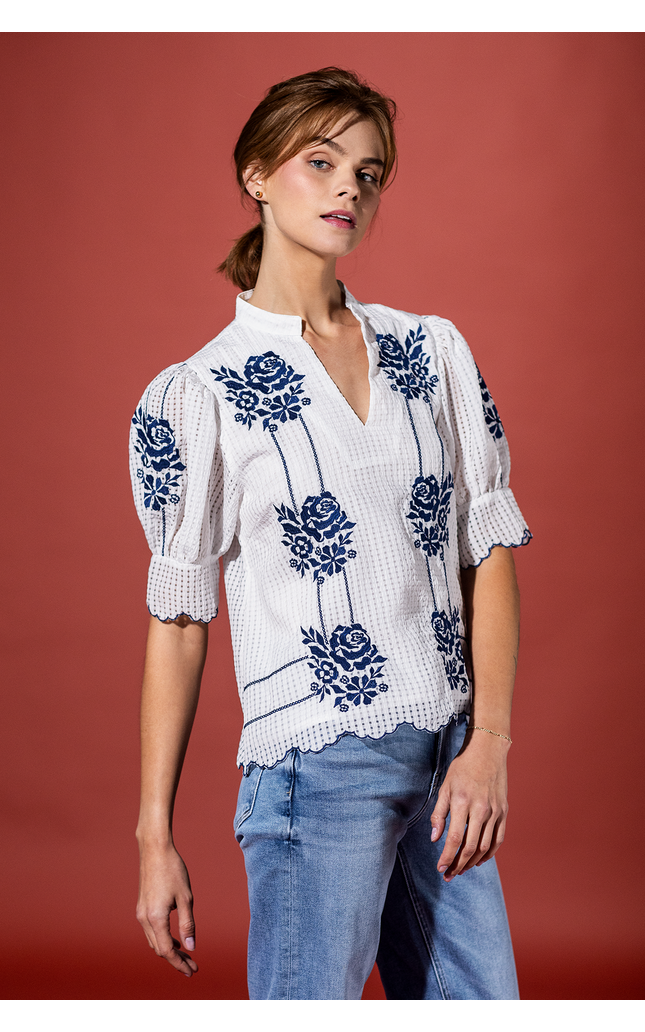 Savannah Sunshine Embroidered Top