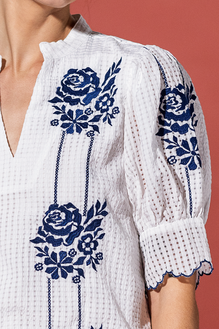 Savannah Sunshine Embroidered Top
